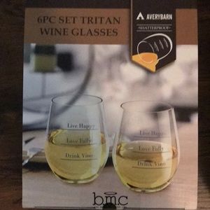 6piece set Tritan wine glasses